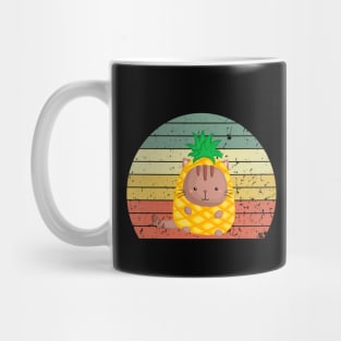 Vintage Pineapple and Cat Lover Mug